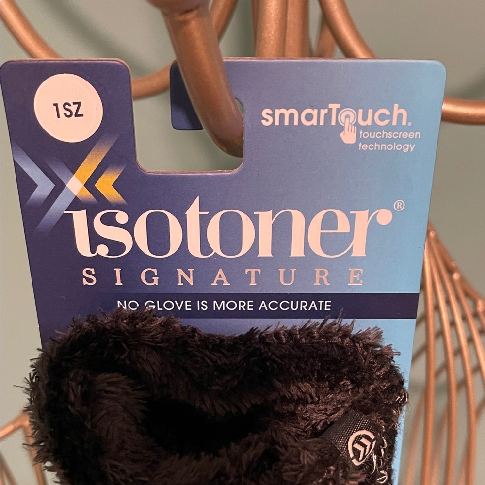 NWT! Isotoner Women's Black & Silver Gloves